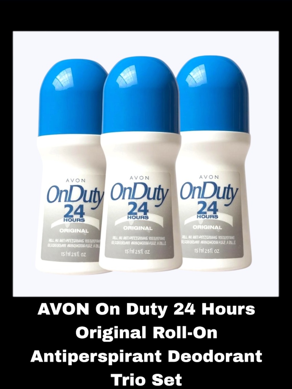 AVON On Duty 24 Hours Original Roll-On Antiperspirant Deodorant Trio Set